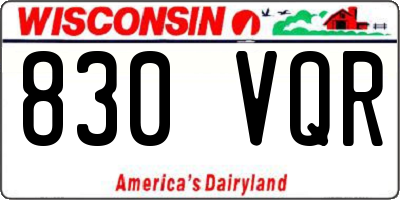 WI license plate 830VQR