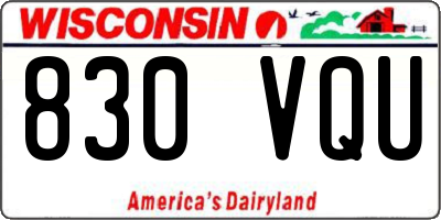 WI license plate 830VQU
