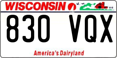 WI license plate 830VQX