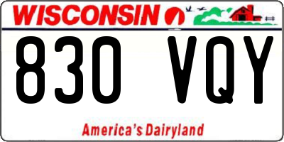 WI license plate 830VQY
