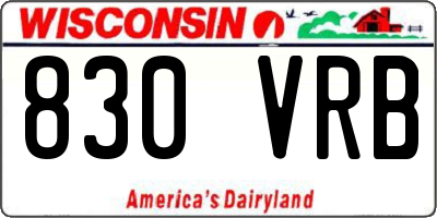WI license plate 830VRB