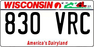 WI license plate 830VRC
