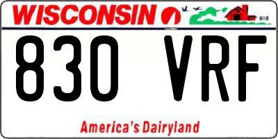 WI license plate 830VRF