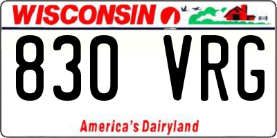WI license plate 830VRG