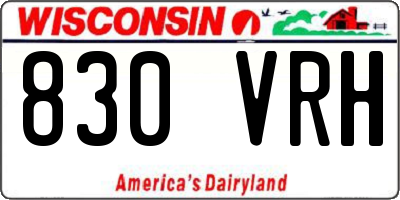 WI license plate 830VRH