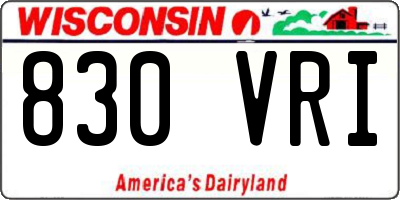 WI license plate 830VRI