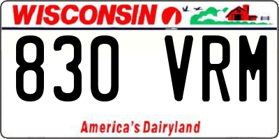 WI license plate 830VRM
