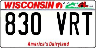WI license plate 830VRT