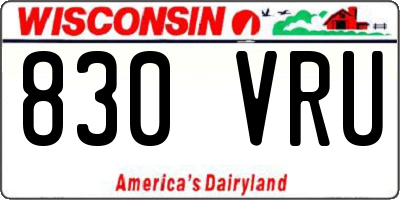 WI license plate 830VRU