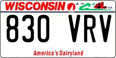 WI license plate 830VRV
