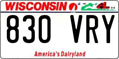 WI license plate 830VRY