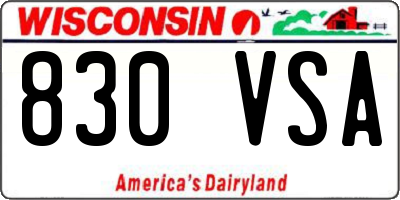 WI license plate 830VSA