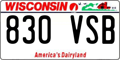 WI license plate 830VSB
