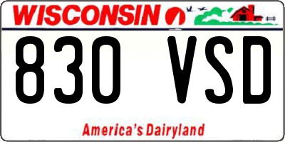 WI license plate 830VSD