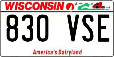 WI license plate 830VSE