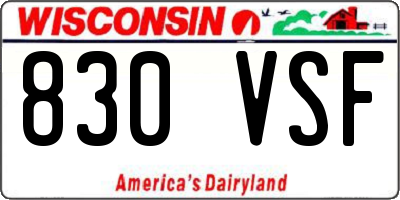 WI license plate 830VSF