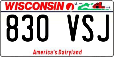 WI license plate 830VSJ