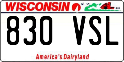 WI license plate 830VSL