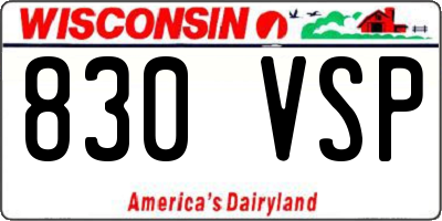 WI license plate 830VSP
