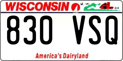 WI license plate 830VSQ