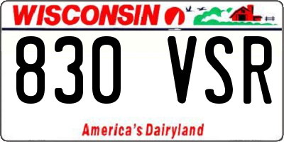 WI license plate 830VSR