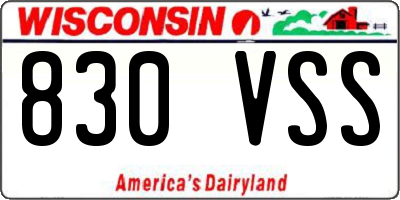 WI license plate 830VSS