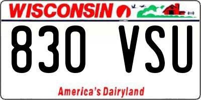 WI license plate 830VSU