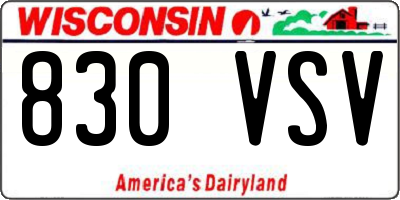 WI license plate 830VSV
