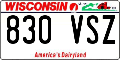 WI license plate 830VSZ