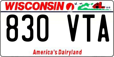 WI license plate 830VTA