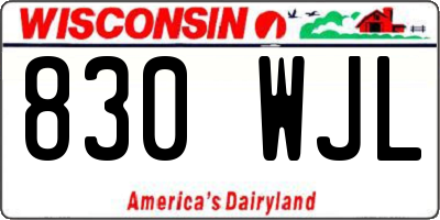 WI license plate 830WJL
