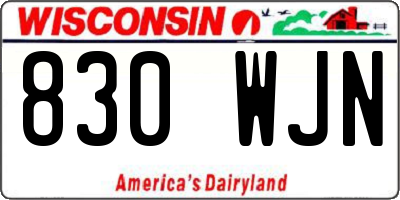 WI license plate 830WJN