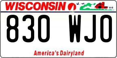 WI license plate 830WJO