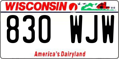 WI license plate 830WJW