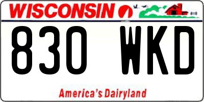 WI license plate 830WKD