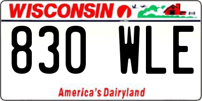 WI license plate 830WLE