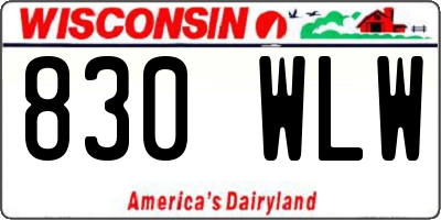 WI license plate 830WLW