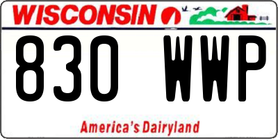 WI license plate 830WWP