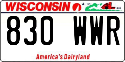 WI license plate 830WWR