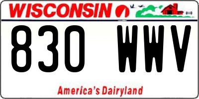 WI license plate 830WWV