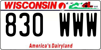 WI license plate 830WWW