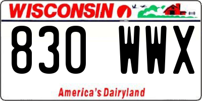 WI license plate 830WWX