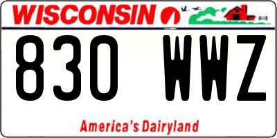 WI license plate 830WWZ