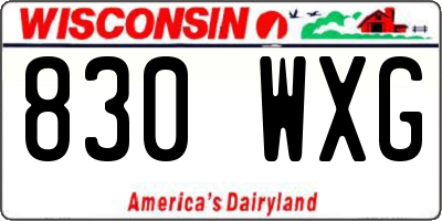 WI license plate 830WXG