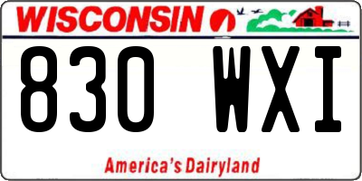 WI license plate 830WXI