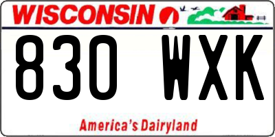 WI license plate 830WXK