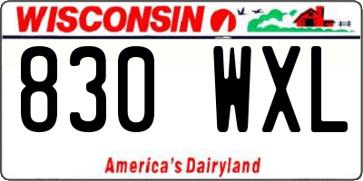 WI license plate 830WXL