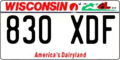 WI license plate 830XDF