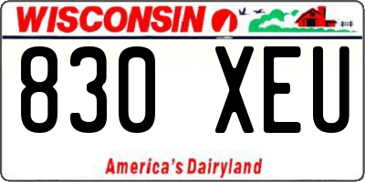 WI license plate 830XEU