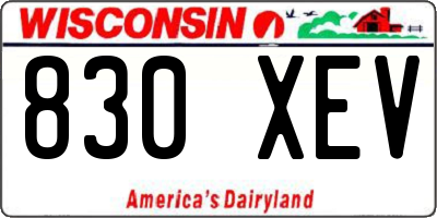 WI license plate 830XEV